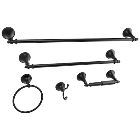 Kingston Brass 5-Piece Bathroom Hardware Combo, Black BAHK1612478K